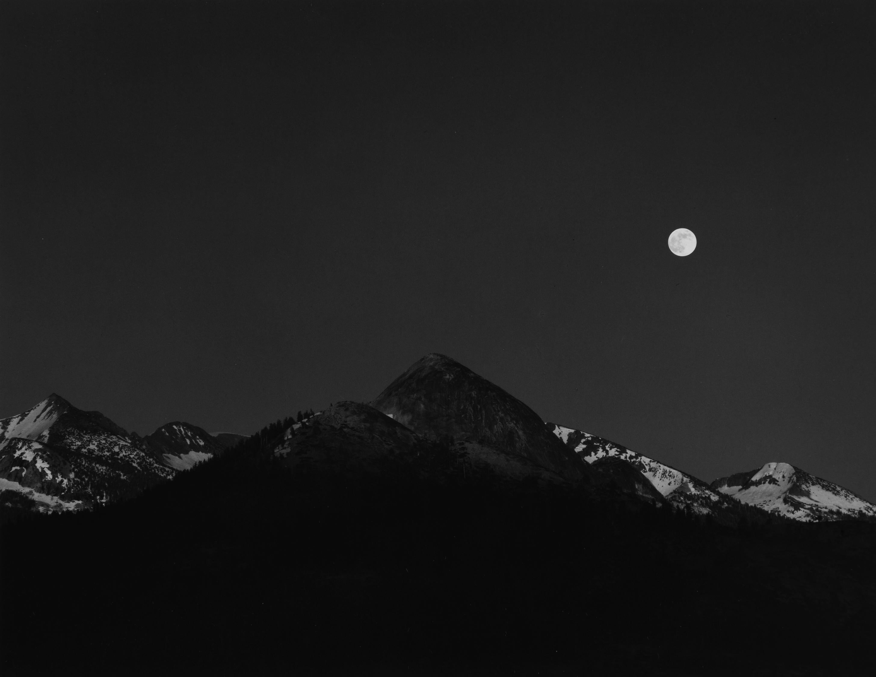Ansel Adams Landscape Photograph - Moonrise from Glacier Point, Yosemite National Park, California