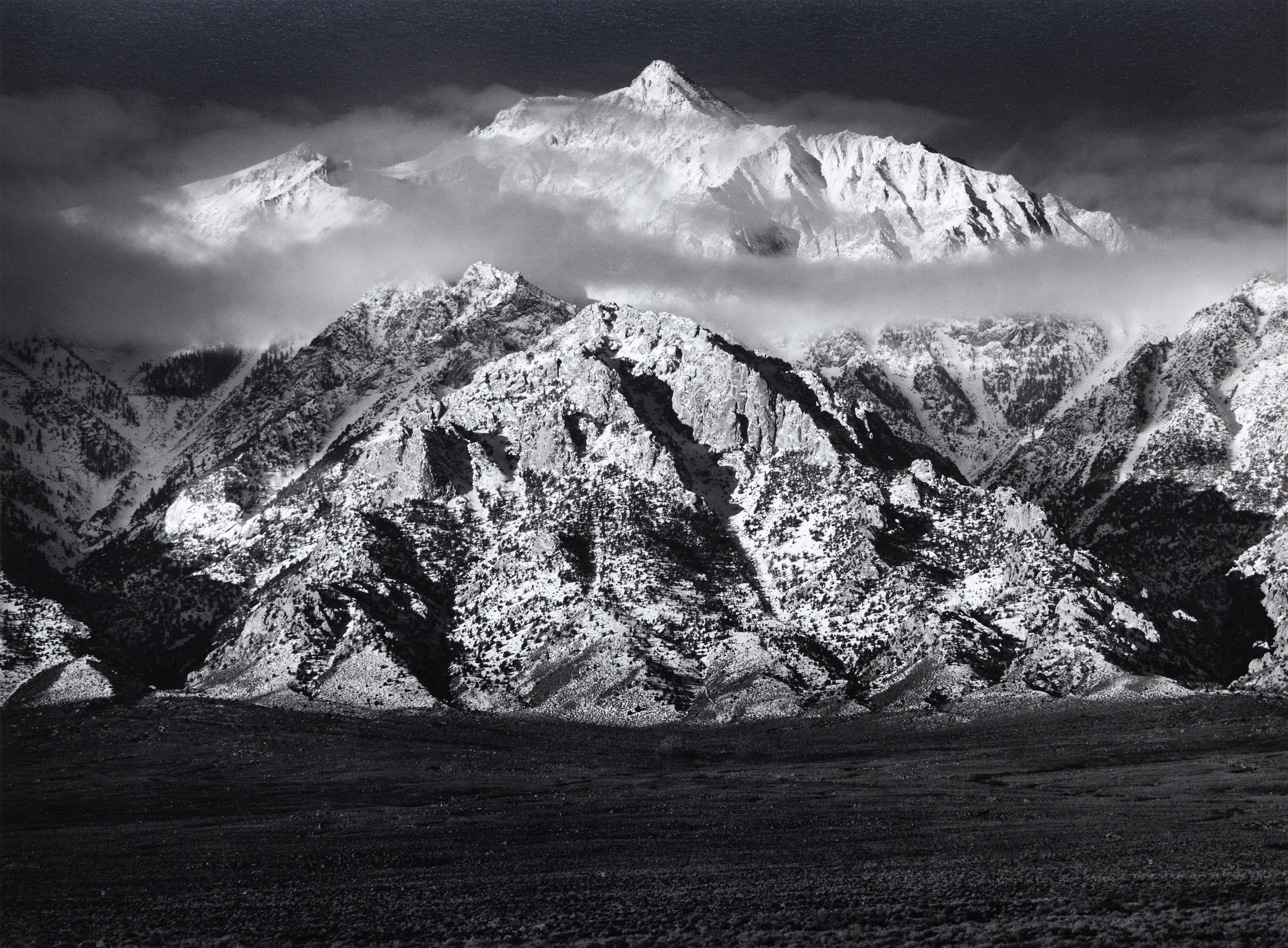 Ansel Adams Black and White Photograph - Mount Williamson, Sierra Nevada from Owens Valley, California