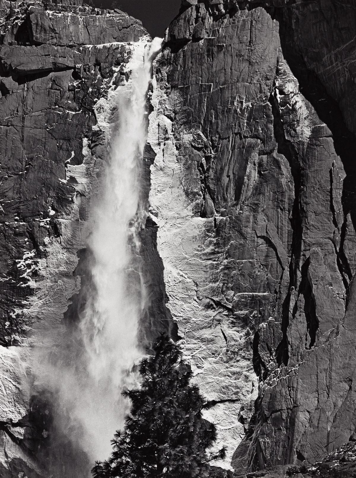 Ansel Adams Black and White Photograph - Upper Yosemite Falls, Spring, Yosemite National Park, California