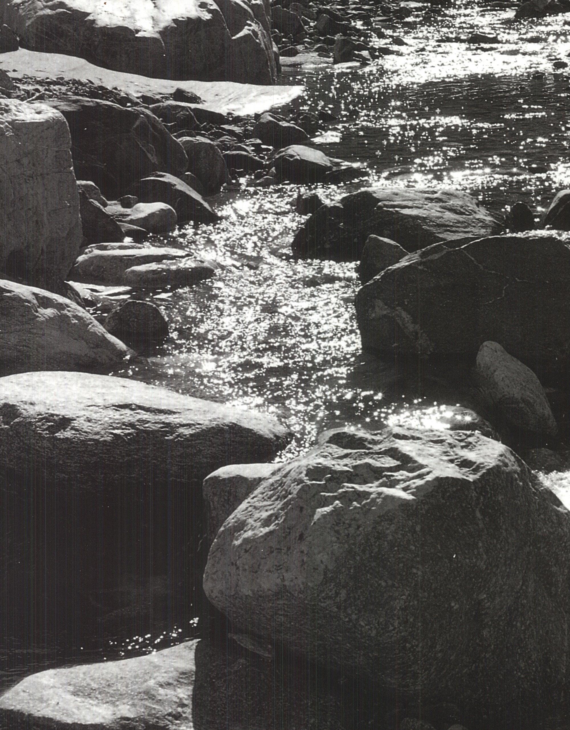1990 Ansel Adams 'Mountain Stream, 1965' Offset Lithograph For Sale 1