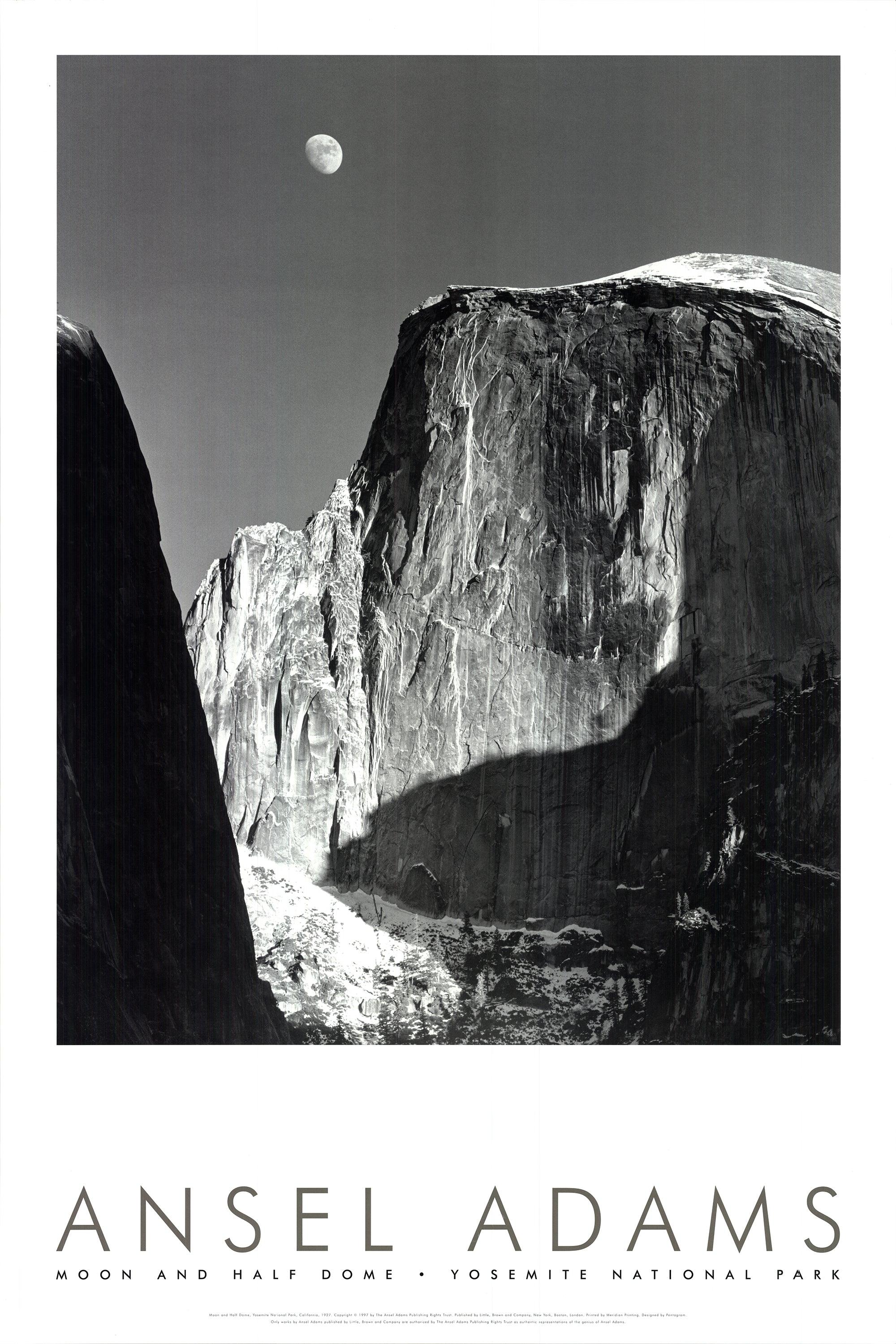 Ansel Adams 'Moon and Half Dome' 1997- Vintage