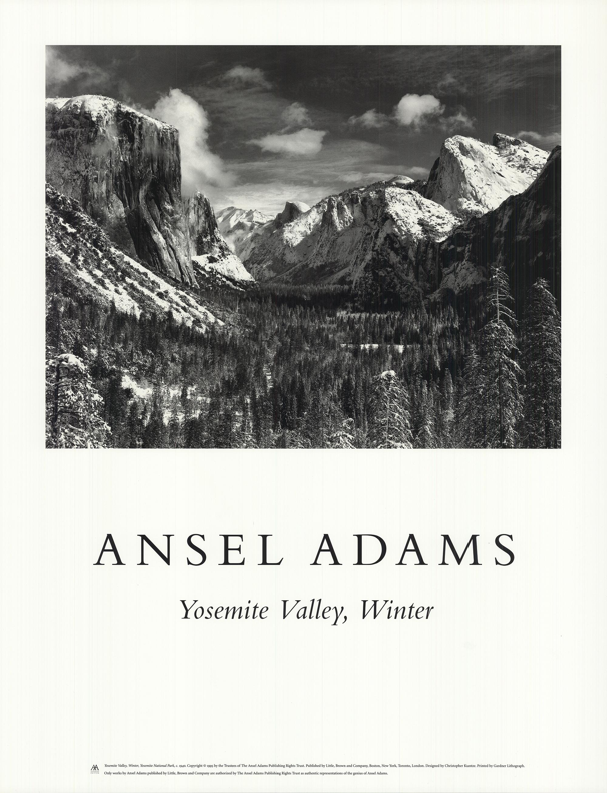 ANSEL ADAMS Yosemite Valley, Winter 29.25" x 22.5" Poster 1995 - Print by Ansel Adams