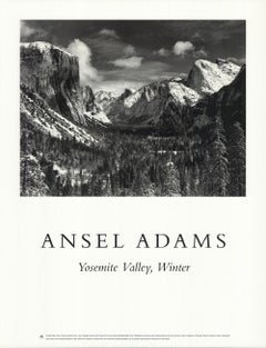 Vintage ANSEL ADAMS Yosemite Valley, Winter 29.25" x 22.5" Poster 1995