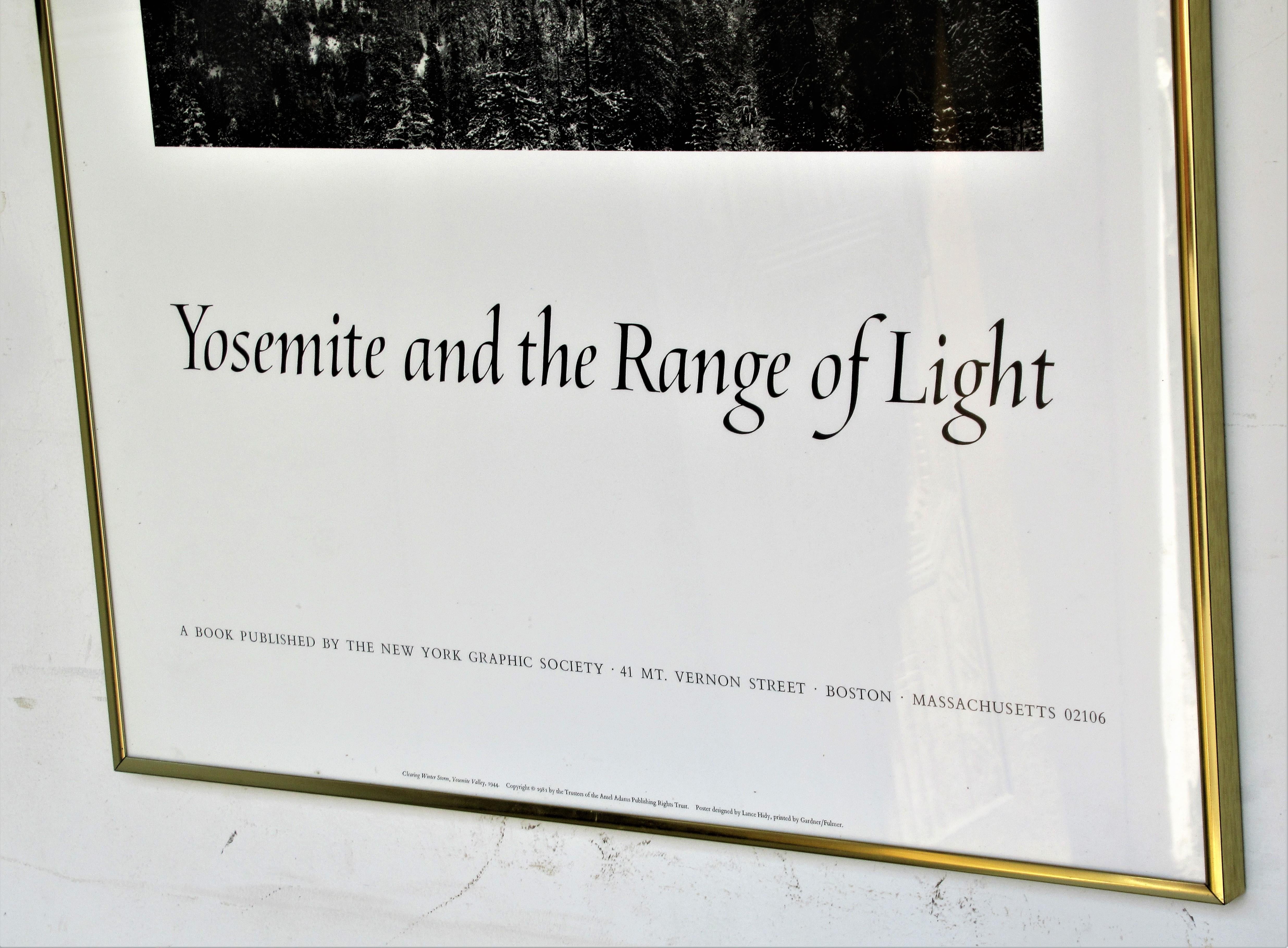 ansel adams yosemite and the range of light poster