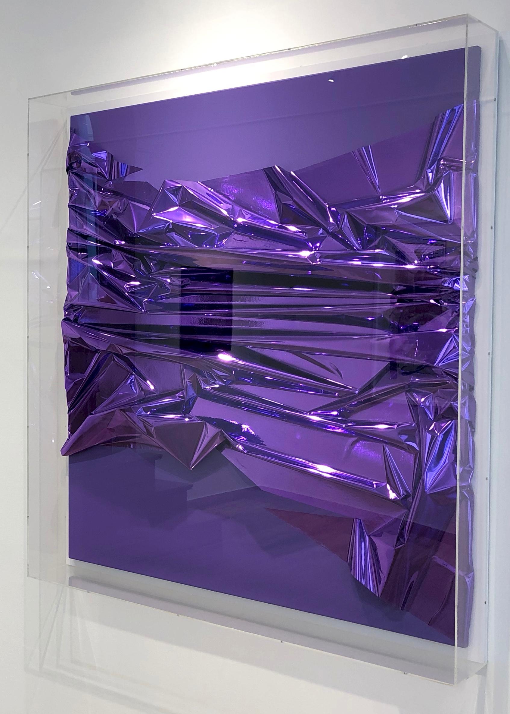 Untitled Untitled, 2007, foil painting, mixed media, abstract art object, purple - Mixed Media Art by Anselm Reyle