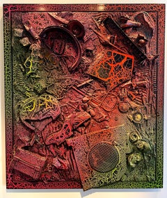 Untitled, 2008 mixed media on canvas, steel frame, lacquer, abstract, object