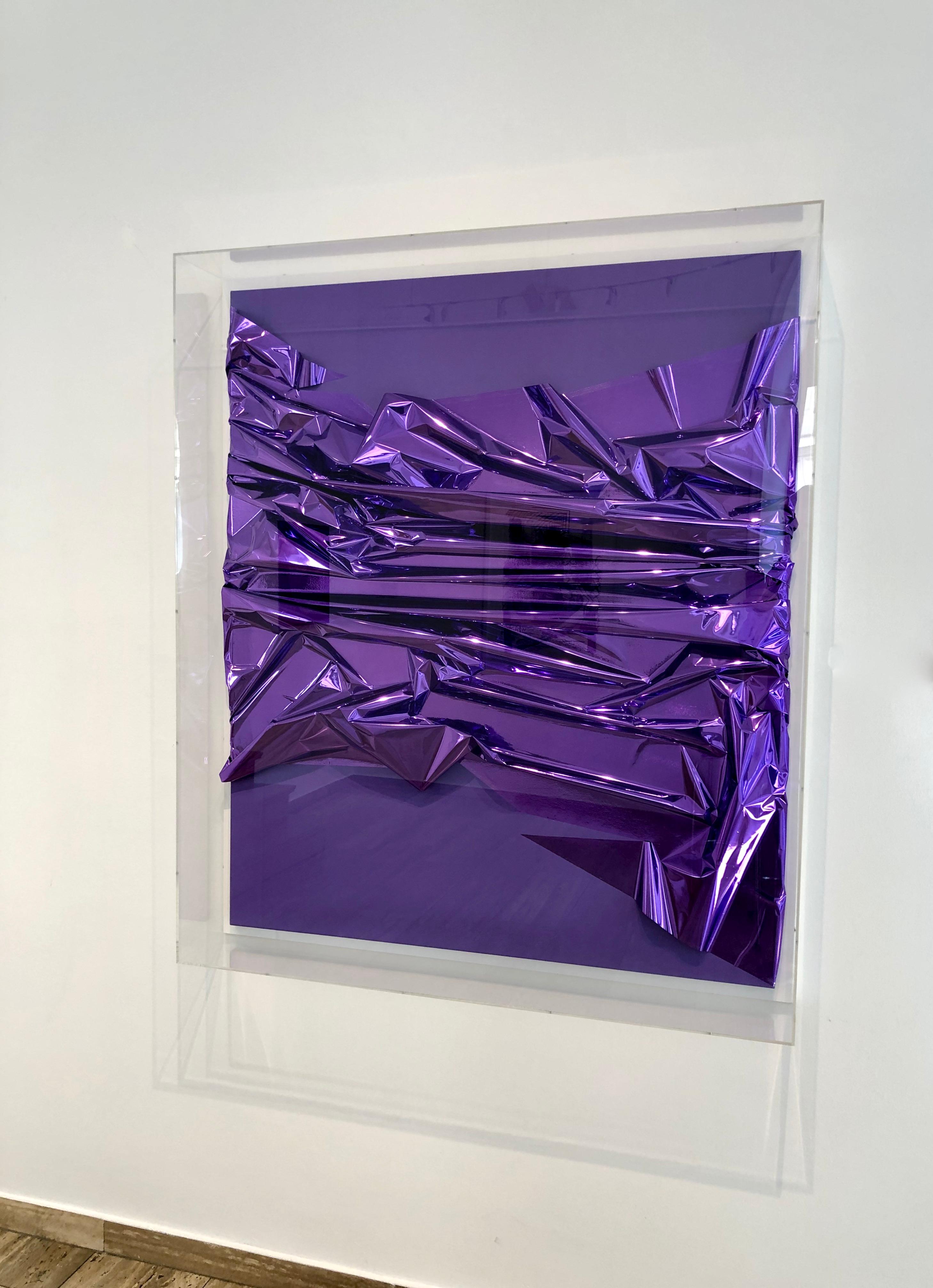 Untitled Untitled, 2007, foil painting, mixed media, abstract art object, purple - Abstract Mixed Media Art by Anselm Reyle