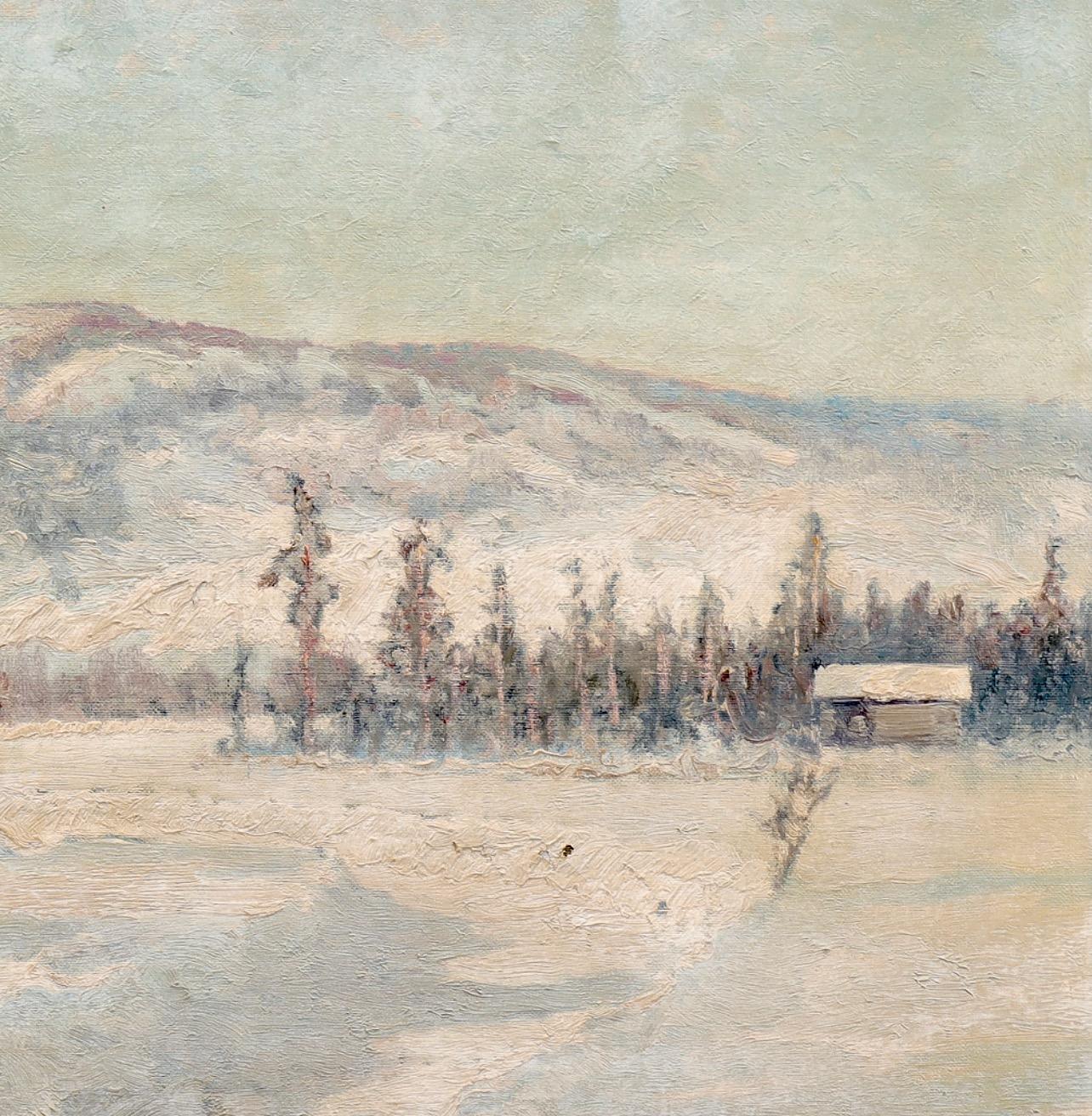 Mountain Winter Landscape - Other Art Style Painting by Anselm Schultzberg