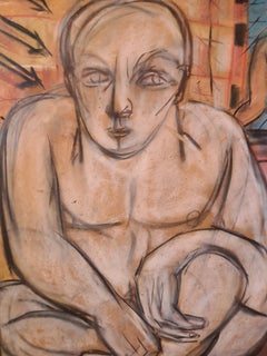 Futurist, Novecento Italiano, Mid Century Italian Painting, Figures at the Baths