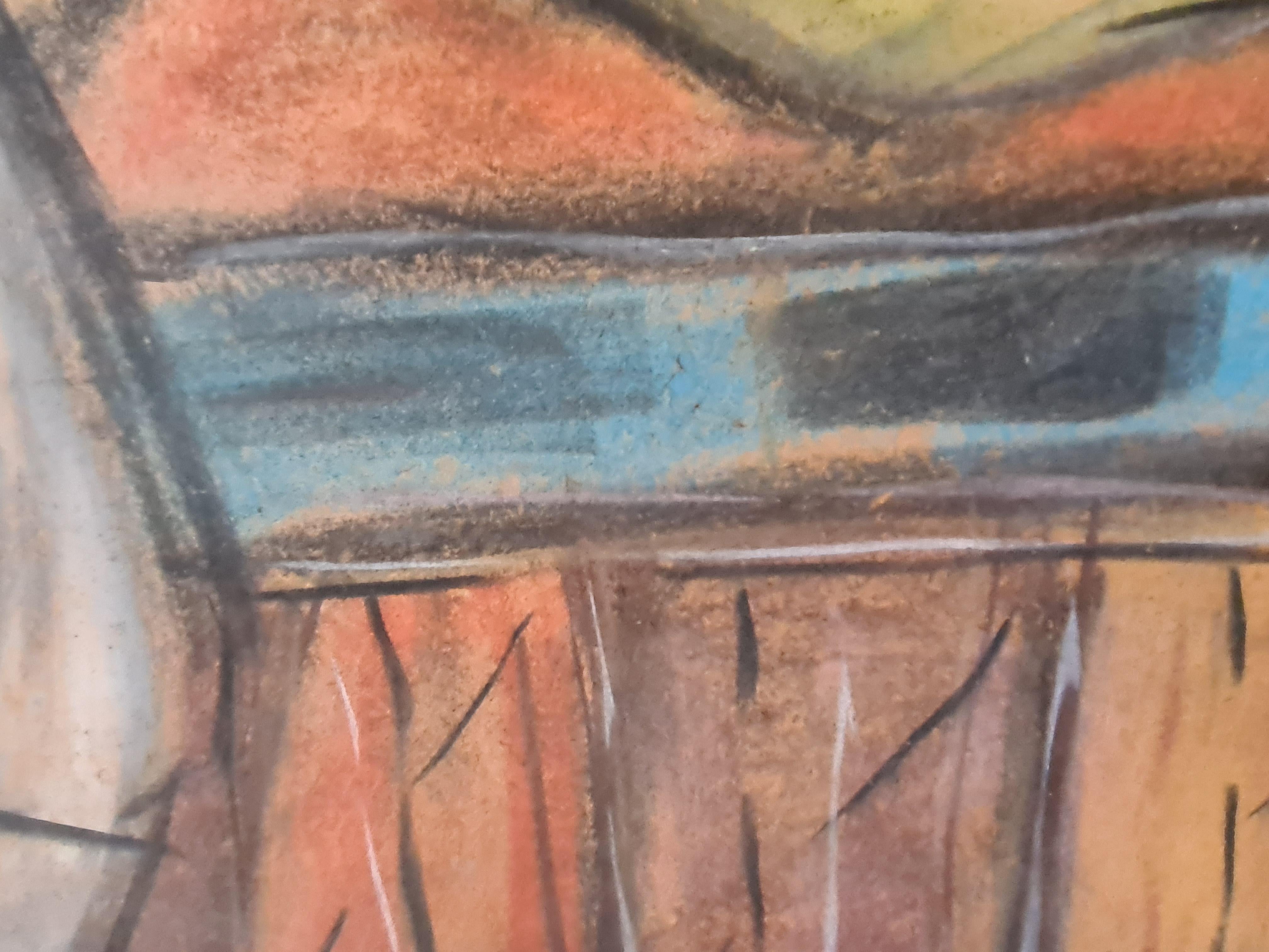 Futurist, Novecento Italiano, Mid Century Italian Painting, Figures at the Baths 3