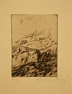 Colonne en Marche - Etching by Anselmo Bucci - 1917