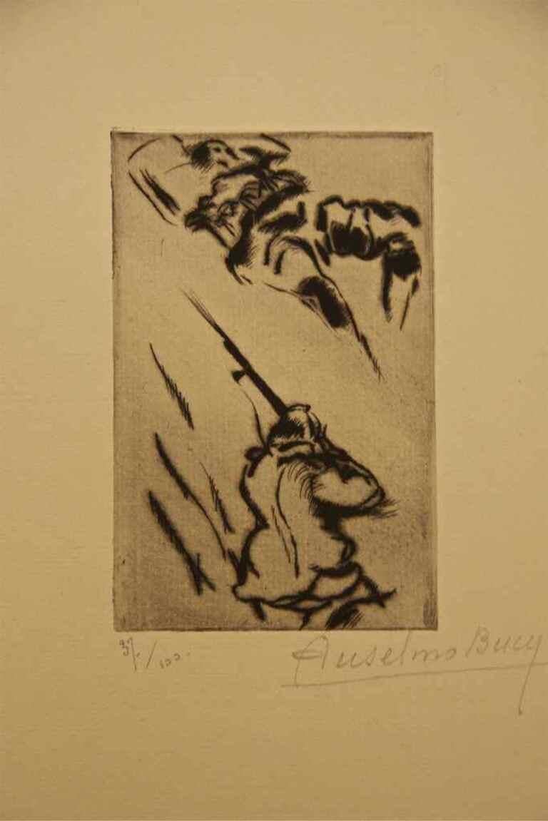 Croquis - Etching by Anselmo Bucci - 1917