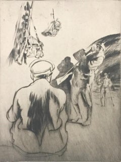 Dans La Poudrière - Original Etching by Anselmo Bucci - 1917
