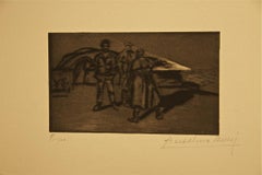 Dans le Fort - Etching by Anselmo Bucci - 1917