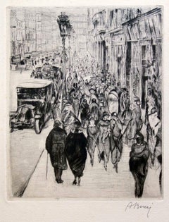 Downtown Paris - Etching by Anselmo Bucci - 1915 ca.