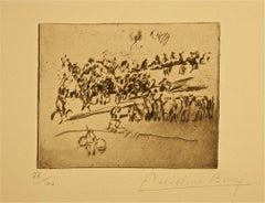 En Selle - Etching by Anselmo Bucci - 1917