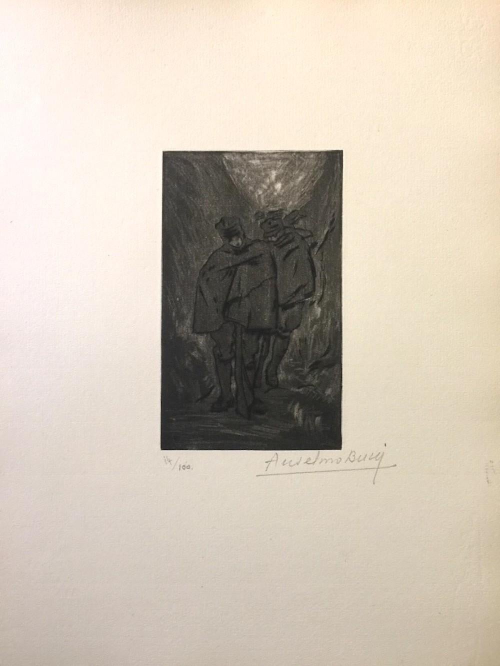Halte -  Etching by Anselmo Bucci - 1917 For Sale 1