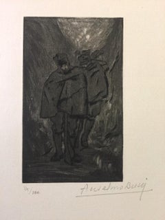 Halte -  Etching by Anselmo Bucci - 1917