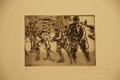 La Chaìne - Etching by Anselmo Bucci - 1917