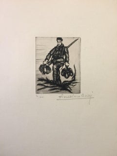 La Couvèe de L'eau - Gravure originale d'Anselmo Bucci - 1917