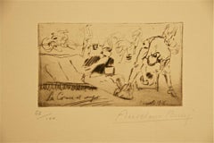 La Couvèe en Campagne - Etching by Anselmo Bucci - 1917