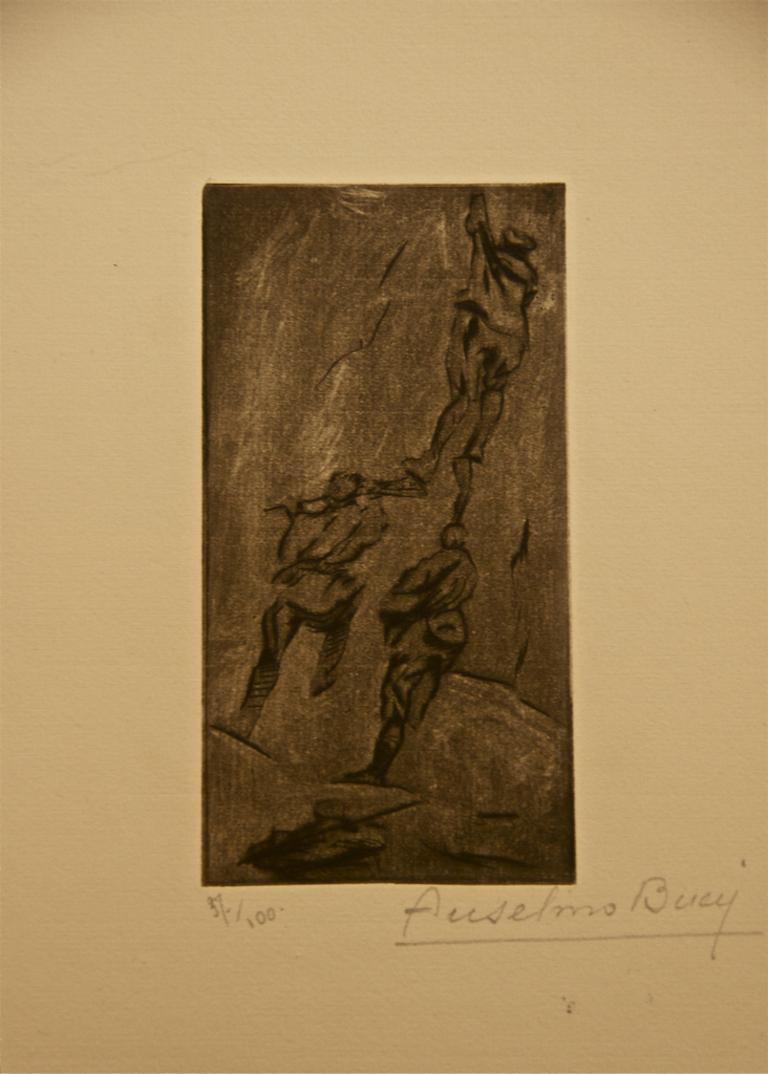 La Guerra Horìzontale - Acquaforte di Anselmo Bucci - 1917