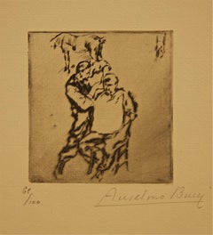 Le Coiffeur - Etching by Anselmo Bucci - 1917