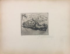 Le Froid - Original Etching by Anselmo Bucci - 1917
