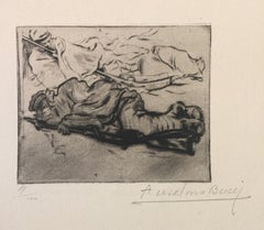 Le Froid - Original Etching by Anselmo Bucci - 1917