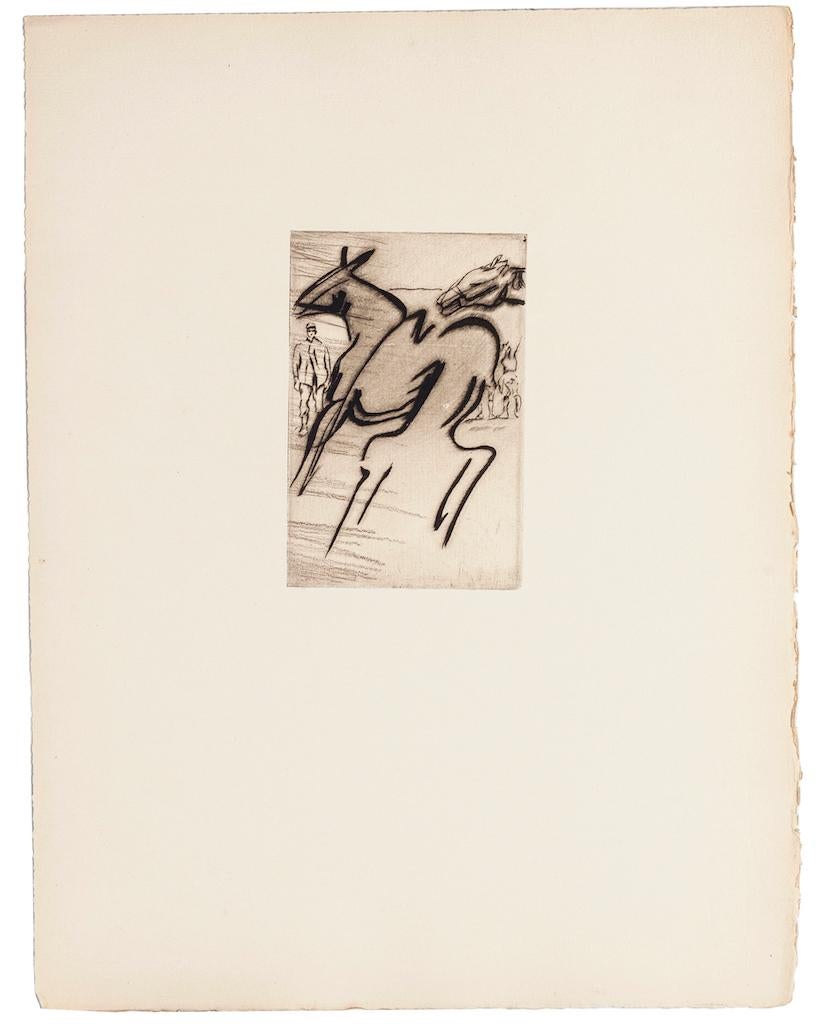 Le Front Italien - Aguafuerte sobre papel - 1918 - Print de Anselmo Bucci