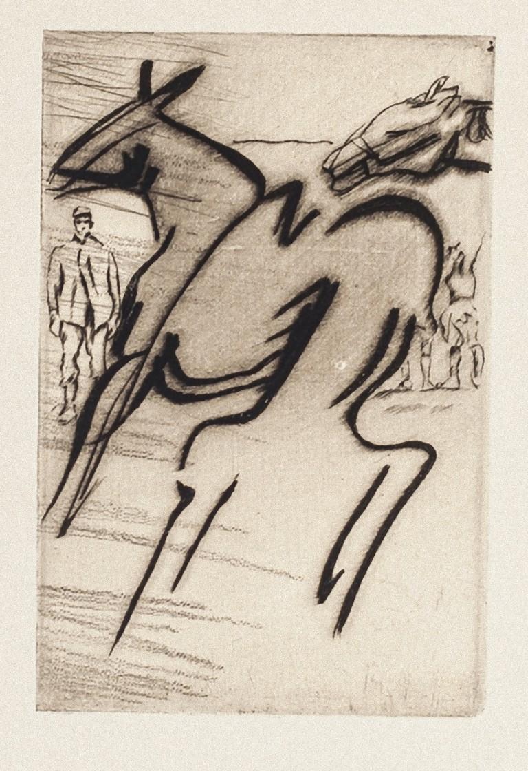 Anselmo Bucci Figurative Print - Le Front Italien - Etching on Paper - 1918