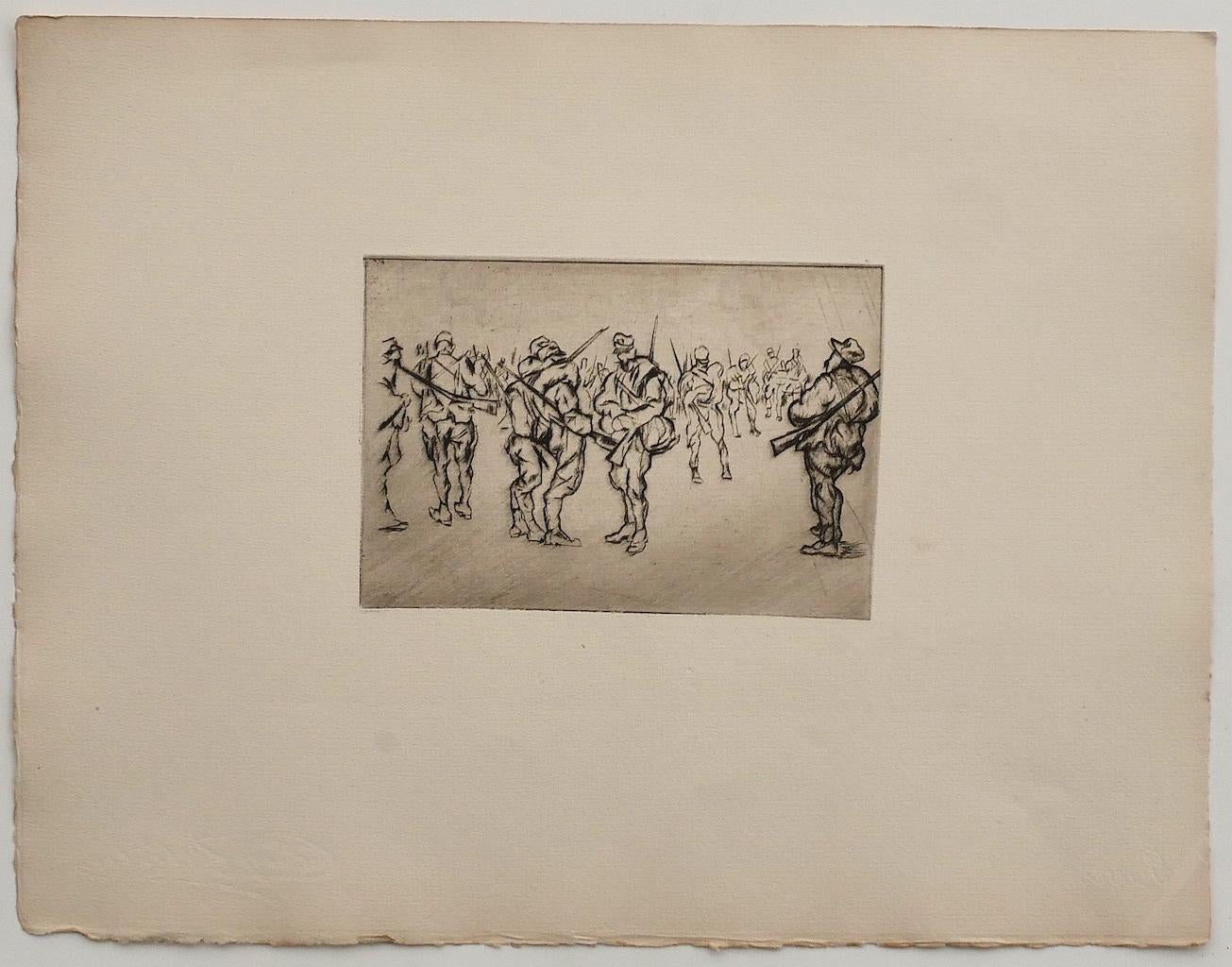 Le Front Italien - Etching on Paper by A. Bucci - 1918 - Print by Anselmo Bucci