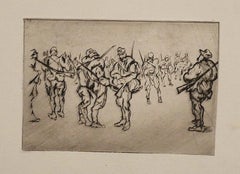 Le Front Italien - Etching on Paper by A. Bucci - 1918