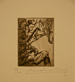 Le Long de la Route - Etching by Anselmo Bucci - 1917