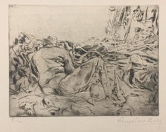 Gravure originale « Le Reve » d'Anselmo Bucci, 1917