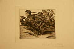 L'Ennemi es en Vue - Etching by Anselmo Bucci - 1917