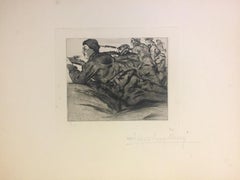 L'ennemi est en Vue - Gravure originale d'Anselmo Bucci - 1915