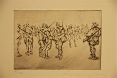 Les Paillus - Etching by Anselmo Bucci - 1917