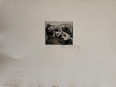 Gravure d'origine « Militant » d'Anselmo Bucci - 1917