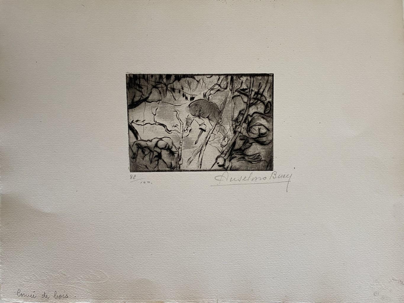 Militante -  Aguafuerte de Anselmo Bucci - 1917 en venta 1