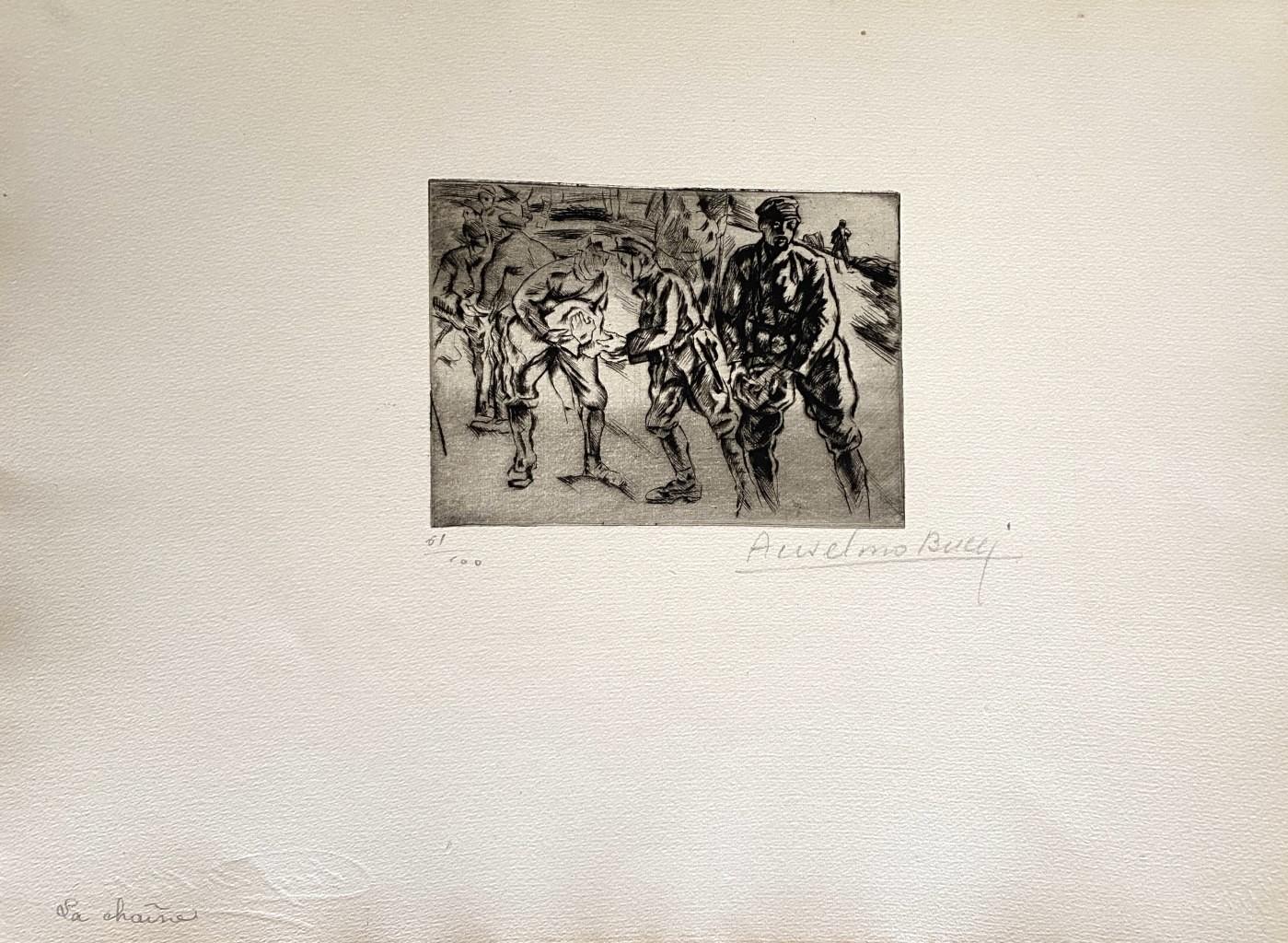 Militante - Aguafuerte de Anselmo Bucci - 1917 en venta 1