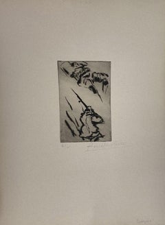 Military - Original Etching by Anselmo Bucci - 1917