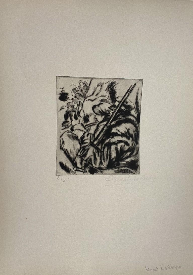 Military - Original Etching by Anselmo Bucci - 1917  For Sale 1