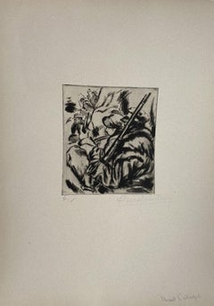 Military - Etching by Anselmo Bucci - 1917