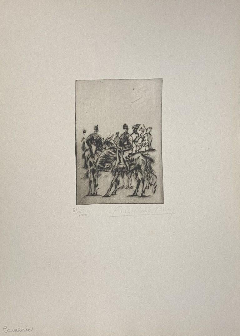 Militar - Aguafuerte de Anselmo Bucci - 1917 en venta 1