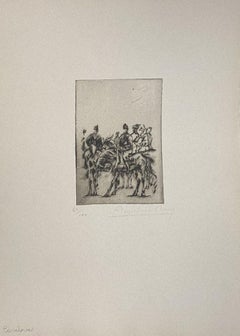 Military - Etching by Anselmo Bucci - 1917