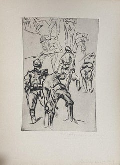 Military - Radierung von Anselmo Bucci - 1917