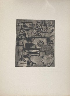 Militar - Grabado original de Anselmo Bucci - 1917
