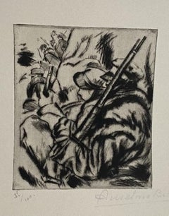 Gravure militaire d'origine d'Anselmo Bucci - 1917 