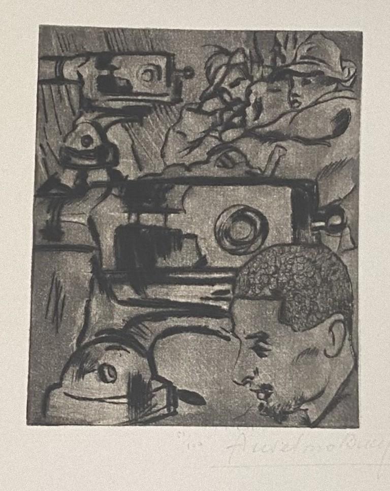"Military" 1917s est une belle estampe en technique de gravure, réalisée par Anselmo Bucci (1887-1955).

Signé à la main. Numéroté 61/100 des tirages en bas à gauche. Dans le coin inférieur gauche, une iscription illisible écrite au crayon.

Anselmo
